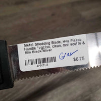 Metal Shedding Blade, Hvy Plastic Handle *vgc/xc, clean, mnr scuffs & film
