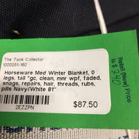 Med Winter Blanket, 0 legs, tail *gc, clean, mnr wpf, faded, snags, repairs, hair, threads, rubs, pills
