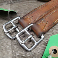 Pr Nylon Lined Stirrup Leathers *gc/fair, rubs, stains, dents, undone stitching, stretched lthr, tear, mnr dirt
