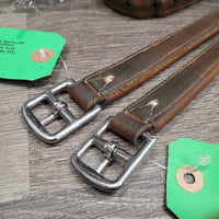 Pr Nylon Lined Stirrup Leathers *gc/fair, rubs, stains, dents, undone stitching, stretched lthr, tear, mnr dirt
