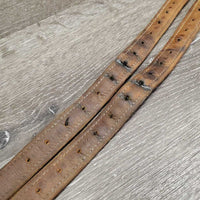 Pr Nylon Lined Stirrup Leathers *gc/fair, rubs, stains, dents, undone stitching, stretched lthr, tear, mnr dirt
