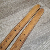 Pr Nylon Lined Stirrup Leathers *gc/fair, rubs, stains, dents, undone stitching, stretched lthr, tear, mnr dirt

