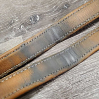 Pr Nylon Lined Stirrup Leathers *gc/fair, rubs, stains, dents, undone stitching, stretched lthr, tear, mnr dirt
