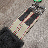 Nylon Web Fleece Girth, x2 els *gc, clean, hairy, faded, slice, curled edges
