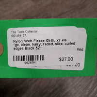 Nylon Web Fleece Girth, x2 els *gc, clean, hairy, faded, slice, curled edges
