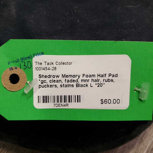 Memory Foam Half Pad *gc, clean, faded, mnr hair, rubs, puckers, stains