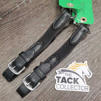 2 Elastic & Leather Rein Extenders, buckles *vgc, clean, mnr creases & edge rubs
