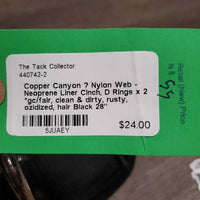 Nylon Web - Neoprene Liner Cinch, D Rings x 2 *gc/fair, clean & dirty, rusty, ozidized, hair

