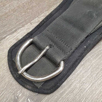Wide - Roper Nylon Web - Neoprene Liner Cinch, D Rings x 2 *gc/fair, dirty, faded, hair, threads, v.rusty, oxidized
