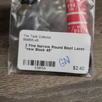 2 Fine Narrow Round Boot Laces *new
