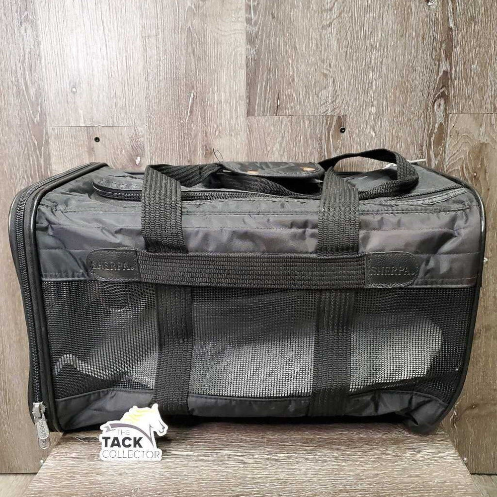 Foldable Mesh & Nylon Dog Carry Crate, Fleece Mat *gc, NO Strap, mnr hair, dirt & rust