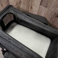 Foldable Mesh & Nylon Dog Carry Crate, Fleece Mat *gc, NO Strap, mnr hair, dirt & rust
