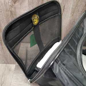 Foldable Mesh & Nylon Dog Carry Crate, Fleece Mat *gc, NO Strap, mnr hair, dirt & rust