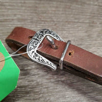Thick Double Leather & Stitched Western Curb - Chin Strap, Horseshoe Buckles *like new/xc, xhole
