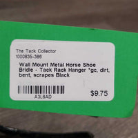 Wall Mount Metal Horse Shoe Bridle - Tack Rack Hanger *gc, dirt, bent, scrapes
