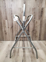 Thick Metal Folding Saddle Rack, metal bottom rack *gc, clean, bent bottom rack, stains, rubs, older, scrapes
