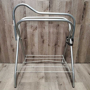 Thick Metal Folding Saddle Rack, metal bottom rack *gc, clean, bent bottom rack, stains, rubs, older, scrapes