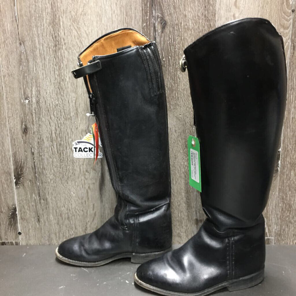 Pr Dressage Boots, Aftermarket Zips *vgc, clean, rubs, film, scrapes, stiff zips, mnr dirt