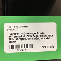 Pr Dressage Boots, Aftermarket Zips *vgc, clean, rubs, film, scrapes, stiff zips, mnr dirt
