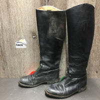 Hvy/Thick Field Boots, zips *fair, older, v.creased, faded, v.rubbed, scrapes, worn heels
