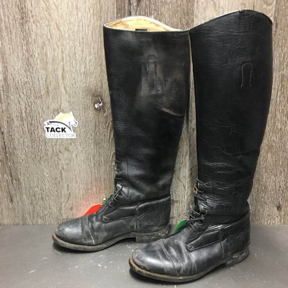 Hvy/Thick Field Boots, zips *fair, older, v.creased, faded, v.rubbed, scrapes, worn heels