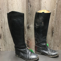 Hvy/Thick Field Boots, zips *fair, older, v.creased, faded, v.rubbed, scrapes, worn heels