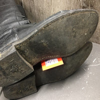 Hvy/Thick Field Boots, zips *fair, older, v.creased, faded, v.rubbed, scrapes, worn heels