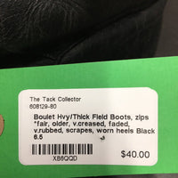 Hvy/Thick Field Boots, zips *fair, older, v.creased, faded, v.rubbed, scrapes, worn heels