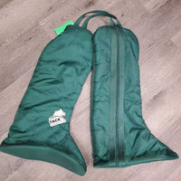 2 Piece Tall Nylon & Thick Fleece Lined Boot Bags *vgc, mnr dirt & hay, older
