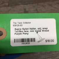 Nylon Halter, adj, snap *xc/like new, mnr loose thread
