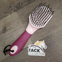 Hard Bristle Mane & Tail Brush, handle, lace *gc, bent bristles, stains, rubs, faded logo, scrapes