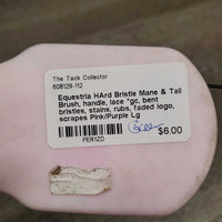 Hard Bristle Mane & Tail Brush, handle, lace *gc, bent bristles, stains, rubs, faded logo, scrapes
