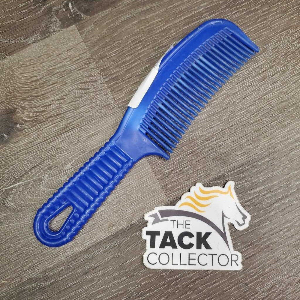Light Plastic Mane Comb, handle *gc, clean, residue, faded spots