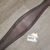 Padded Leather Girth, els *gc/fair, clean, torn elastic, rubs, creasees, stains, mnr hair & residue, older

