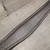 Padded Leather Girth, els *gc/fair, clean, torn elastic, rubs, creasees, stains, mnr hair & residue, older

