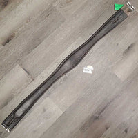 Padded Leather Girth, els *gc/fair, clean, torn elastic, rubs, creasees, stains, mnr hair & residue, older
