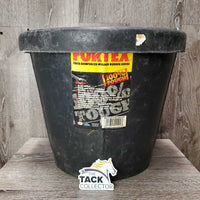Flatback Rubber Bucket *gc, clean, dirt residue, missing handle, crack