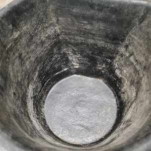 Flatback Rubber Bucket *gc, clean, dirt residue, missing handle, crack