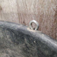 Flatback Rubber Bucket *gc, clean, dirt residue, missing handle, crack
