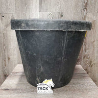 Flatback Rubber Bucket *gc, clean, dirt residue, missing handle, crack

