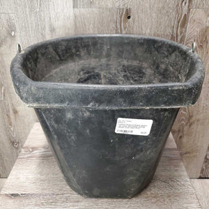 Flatback Rubber Bucket *gc, clean, dirt residue, missing handle, crack