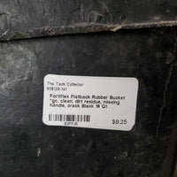 Flatback Rubber Bucket *gc, clean, dirt residue, missing handle, crack
