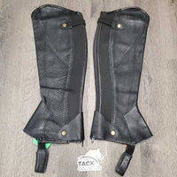 Perforated Leather Half Chaps, Back Zips, Bag *new
