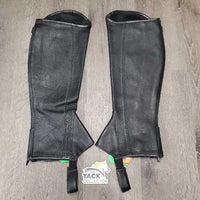Perforated Leather Half Chaps, Back Zips, Bag *new