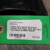 Perforated Leather Half Chaps, Back Zips, Bag *new
