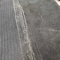 Pr Hvy Suede Half Chaps *vgc/gc, rubs, faded, clean, stains, mnr loose threads
