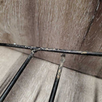 Thick Metal Folding Saddle Rack, metal bottom rack *gc/fair, rust, faded, scrapes, clean, dusty, stiff bottom rack, tape