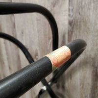 Thick Metal Folding Saddle Rack, metal bottom rack *gc/fair, rust, faded, scrapes, clean, dusty, stiff bottom rack, tape