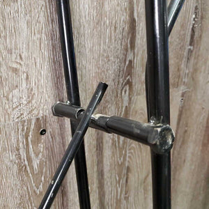 Wall Mount Metal Folding Western Saddle Rack *vgc, rubs, dirty & dusty, rust