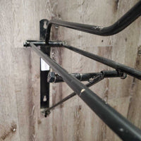 Wall Mount Metal Folding Western Saddle Rack *vgc, rubs, dirty & dusty, rust
